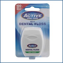 Active Oral Care Mint Dental Floss – 100m Waxed Fresh Mint Thread for Daily Cleaning