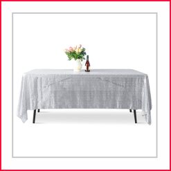American Linen Home Collection Sequin Tablecloth RECT