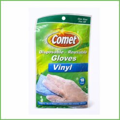Comet Vinyl Gloves Disposable Reusable 10 Pack Latex Free