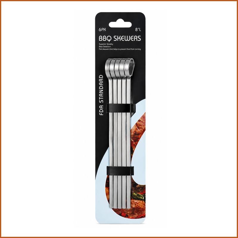 6-Pack Stainless Steel BBQ Skewers