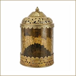 Croscill Azora Large Antique Gold Decorative Jar with Lid